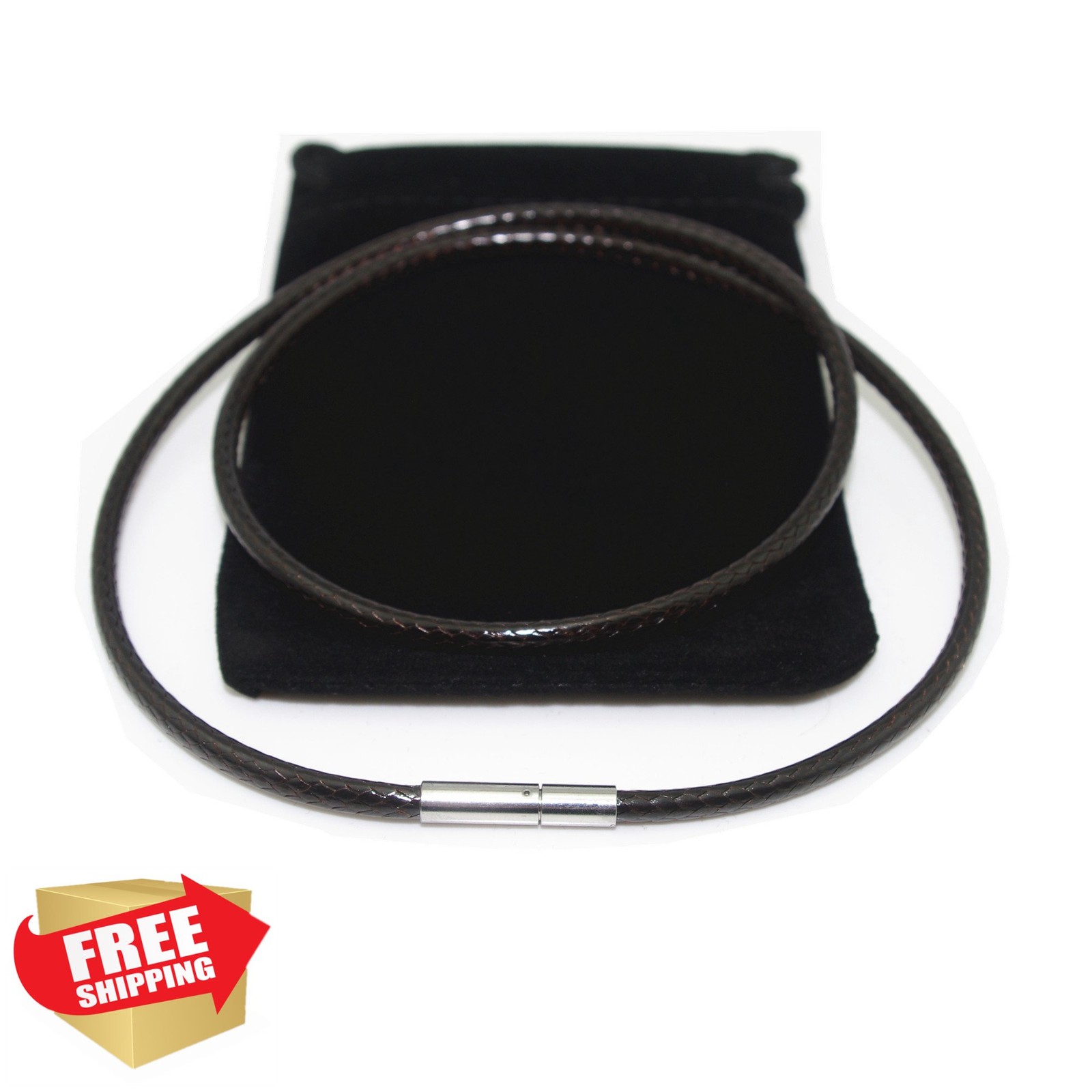Glory Qin leather cord chain 24 inch dark brown 1mm