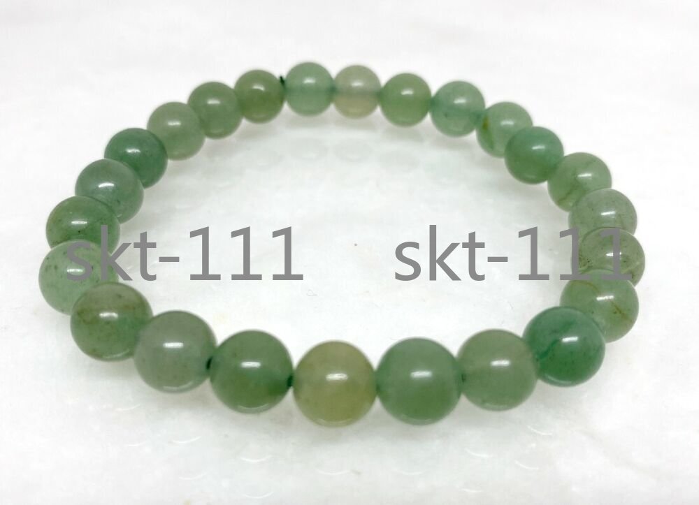 5pcs Green Aventurine Beaded Bracelet 6-10MM A Round Beaded Bracelet