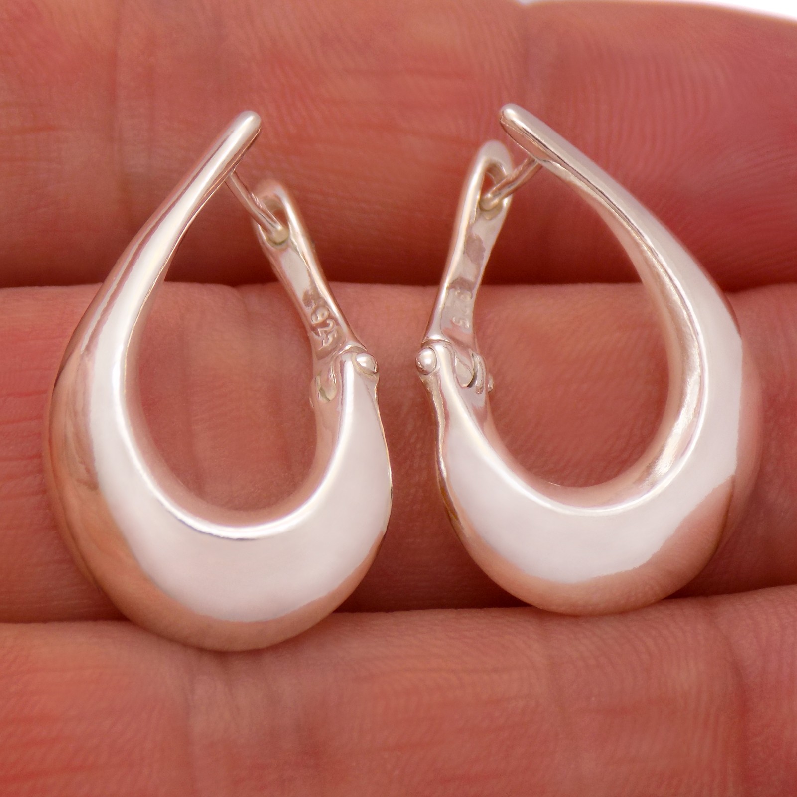 Solid 925 Sterling Silver Amazing Drop Style French Clip Earrings Luxury Design