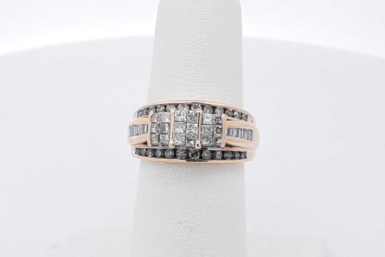 1.26cttw Diamond 10k Yellow Gold Ring 4.3 Grams Size 5.25 Eb0526rxzsa
