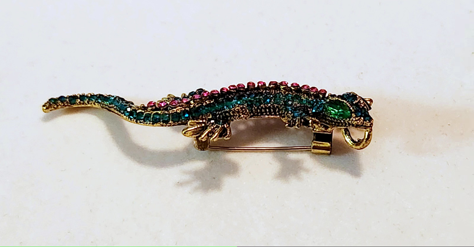 BEAUTIFUL RHINESTONE LIZARD GECKO BROOCH PIN LAPEL PIN 6.5cm x 4cm