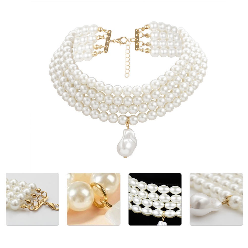 Decorative Necklace White Color For Women Special Occasions 1Pcs 13.8X1.6X0.4In