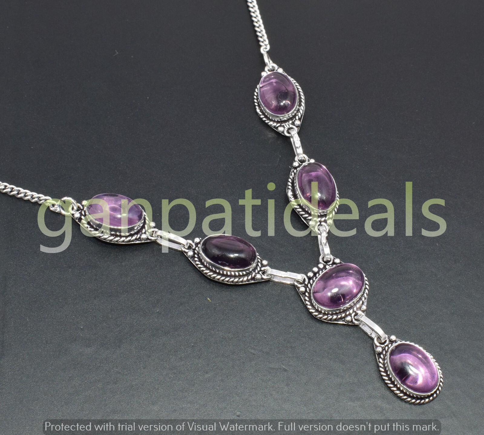 Sale !! Amethsyt Gemstone Necklace 925 Silver Plated Wholesale Jewelry Lots