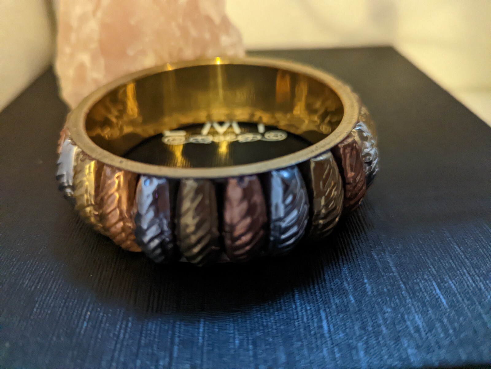 Vintage Statement Bangle 30g Copper Silver Tone & Brass 64mm Diameter 23mm Wide
