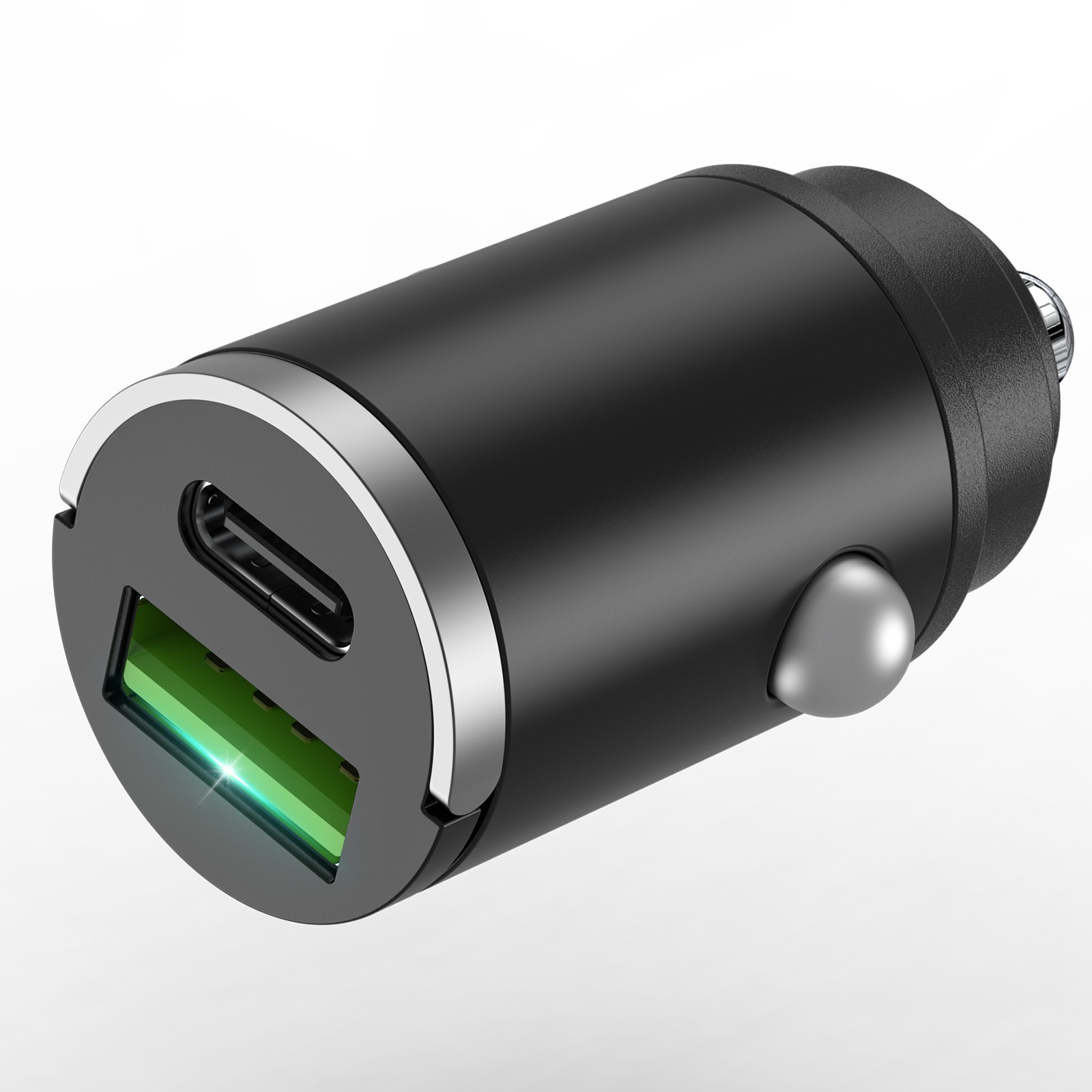 100W Super Fast Car Charger Metal Pull-Ring Design Dual USB C PD QC3.0 for Phone
