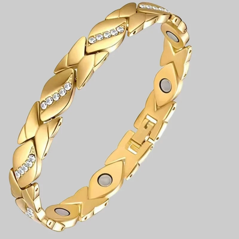 Women’s Magnetic Copper Bracelet 3500 Gauss Magnets Adjustable Sparkling Bangle