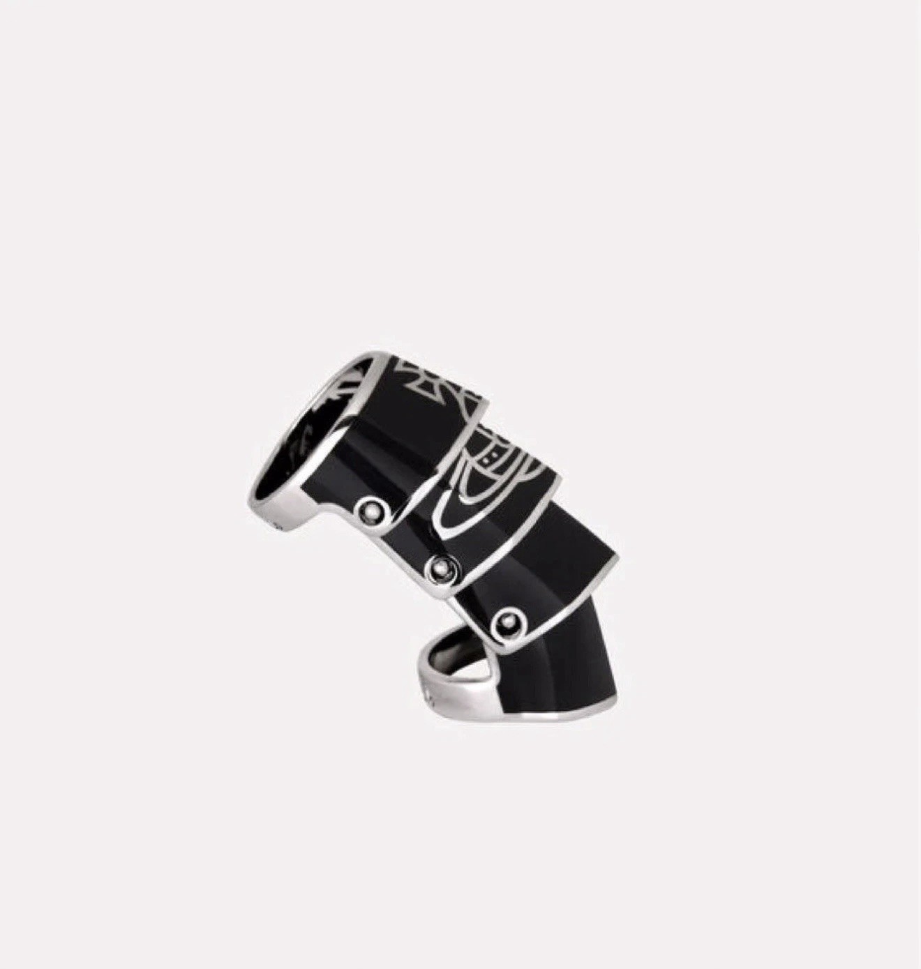 Vivienne Westwood Nana armor ring Vintage Style black silver G2U