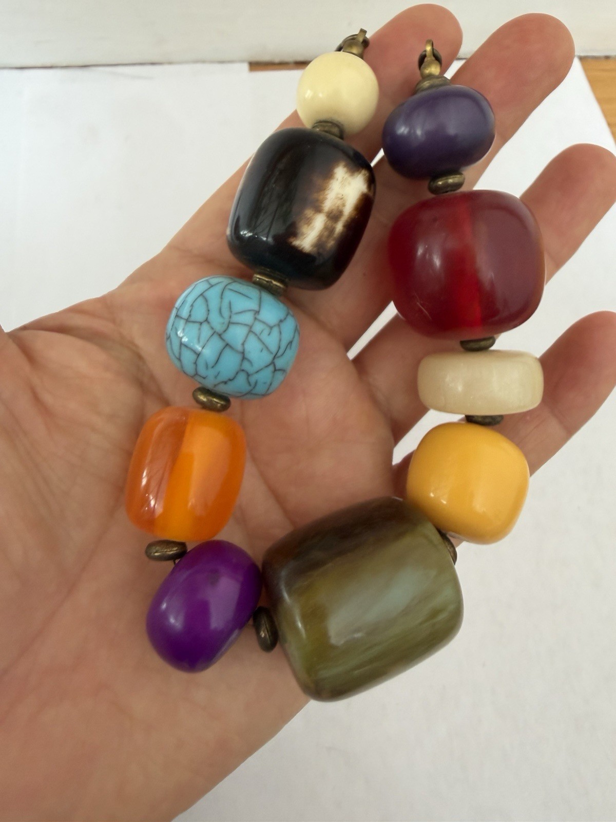 Colorful multi colour chunky plastic bead Statement necklace B6