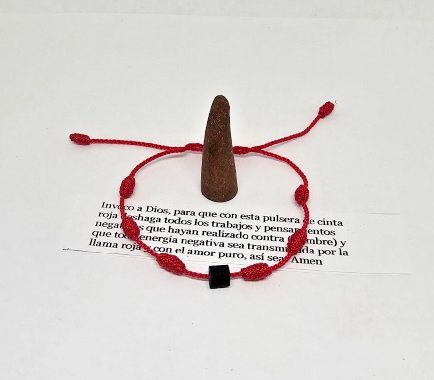 PULSERA 7 NUDOS AZABACHE / JET BRACELET PROTECCION MAL DE OJO LIMPIA ORIGINAL