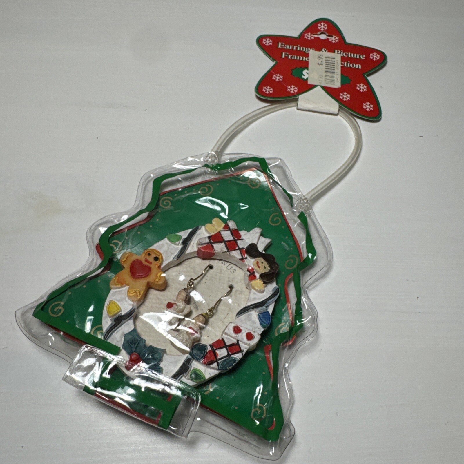 Angel Christmas Earrings and Mini Frame Vintage New With Tags NWT