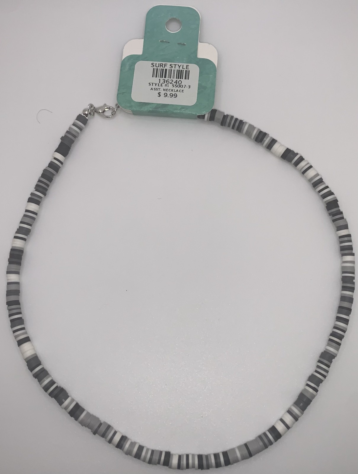Surf Style White Black Gray Necklace 18″ 136240 New Authentic BOGO!