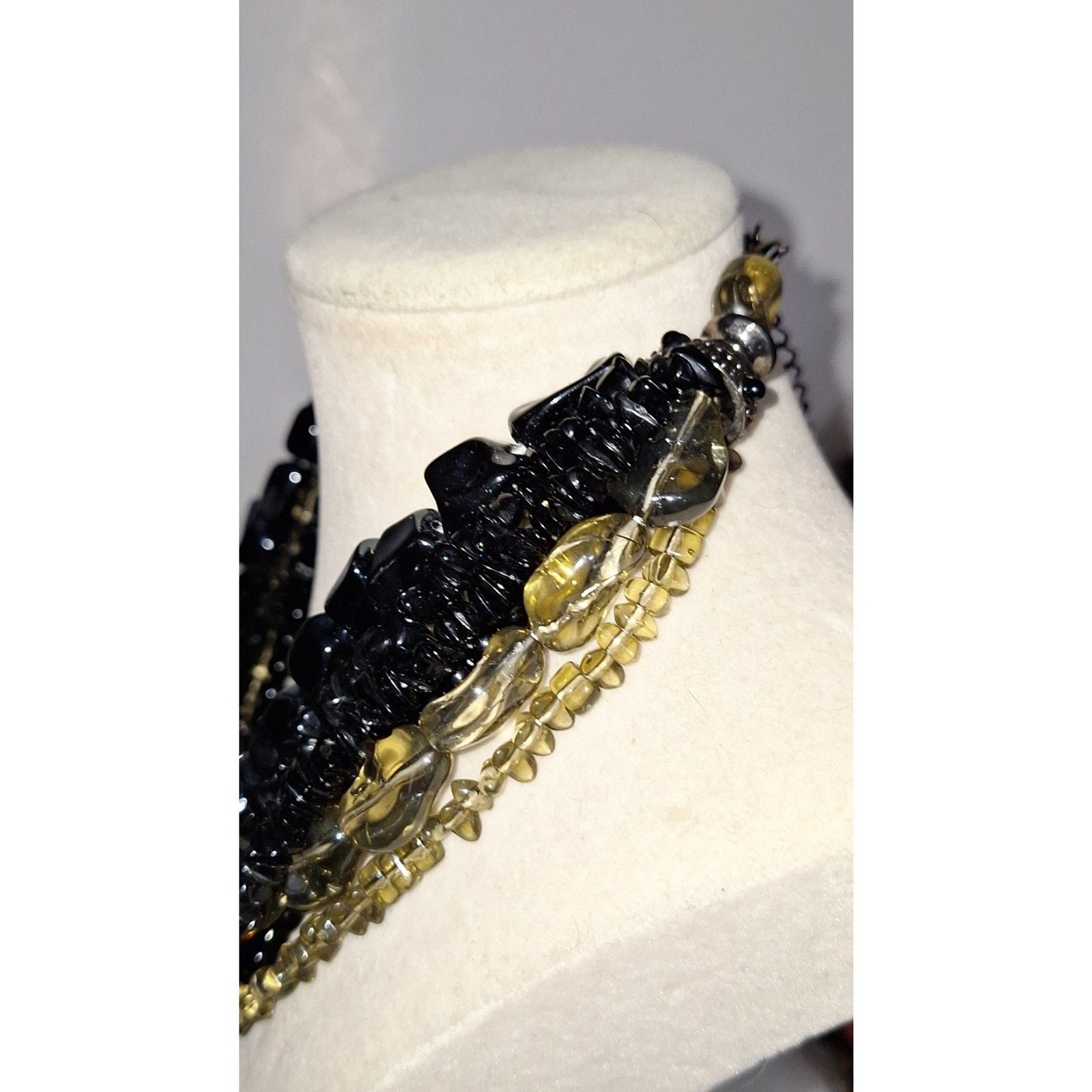 Women’s Chunky Layered Choker Necklace Beaded Cocktail Party Opulent Gift