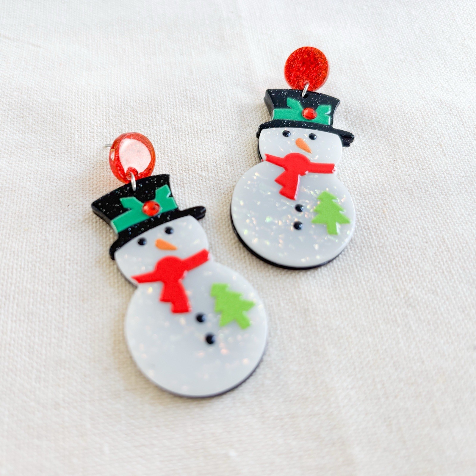 Christmas Snowman Earrings Nostalgia Holiday Jewelry Vintage