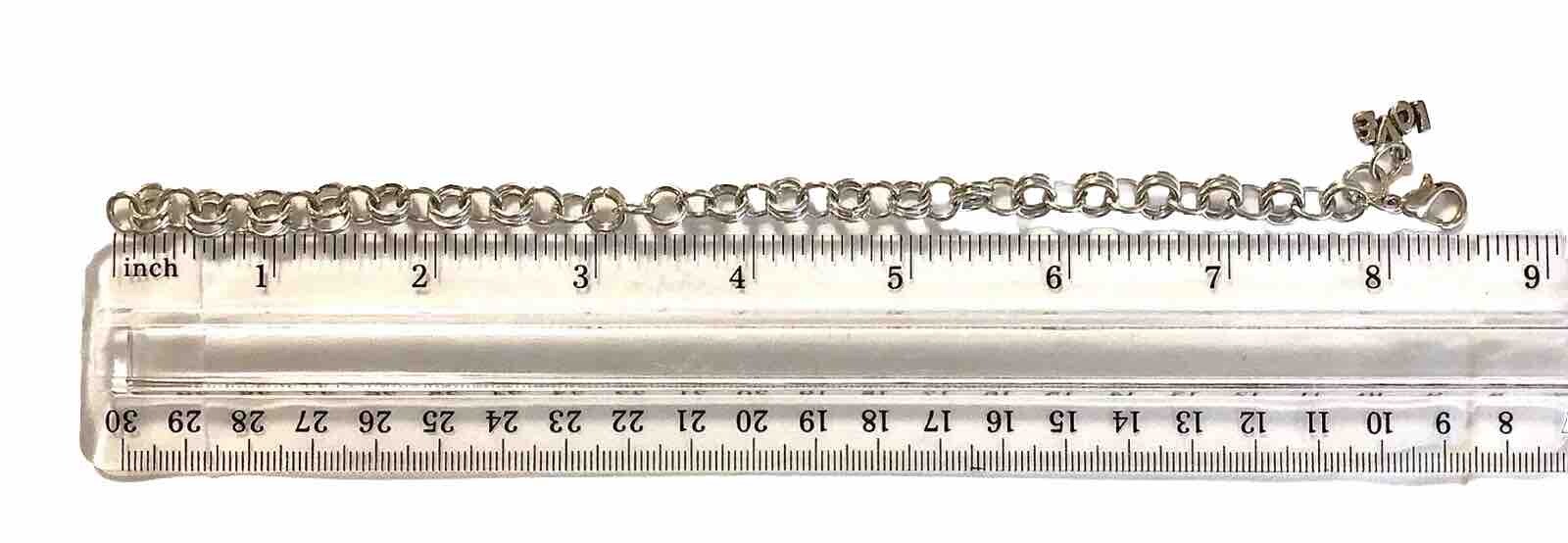 Chainmaille Bracelet With LOVE Charm Anodized Aluminum 2 In 1 Ring. 8 In. Gift.