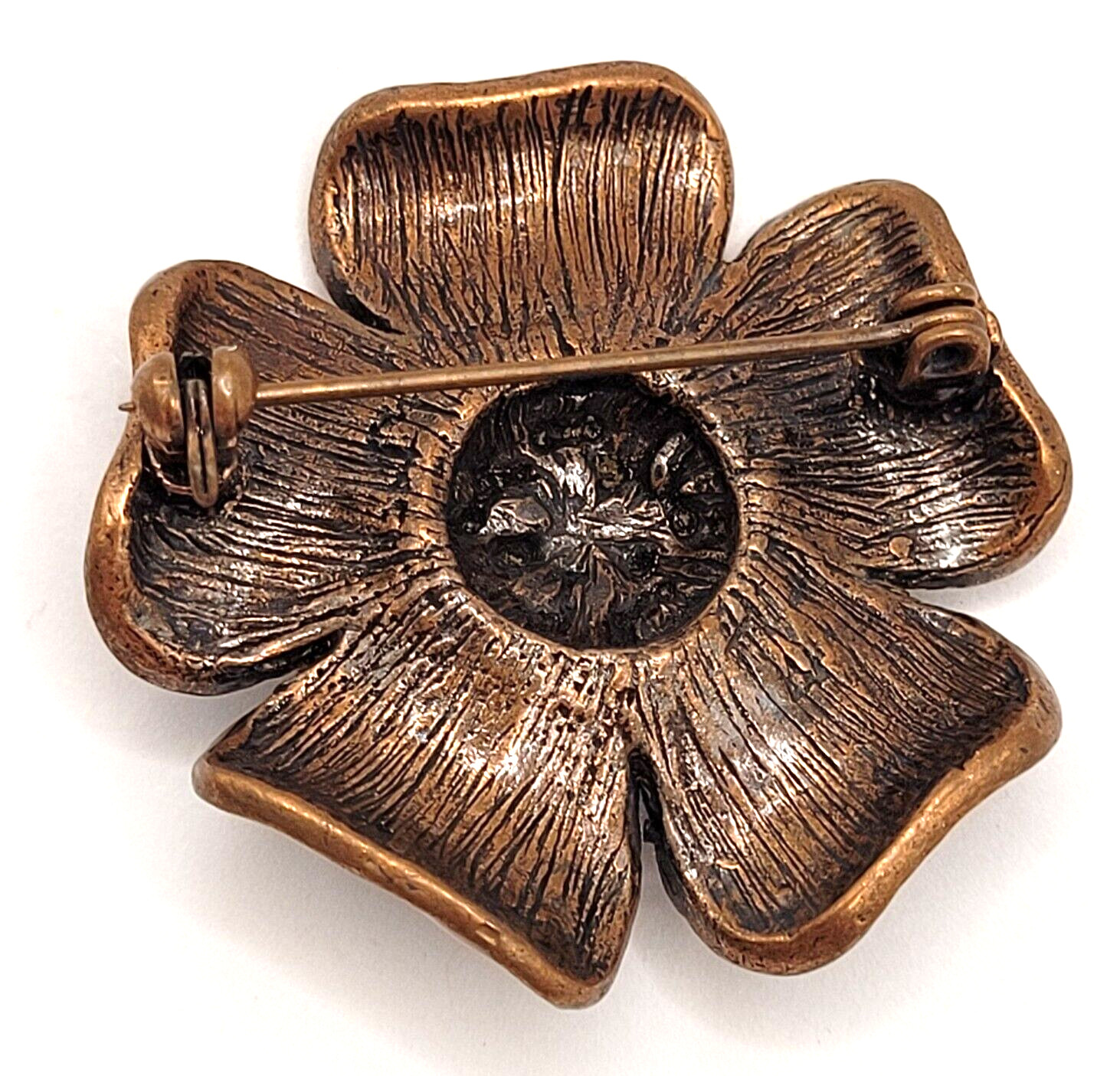 3 Flowers Sparkling Rhinestone Glossy Enamel Metal Floral Trio Brooch Pin Set