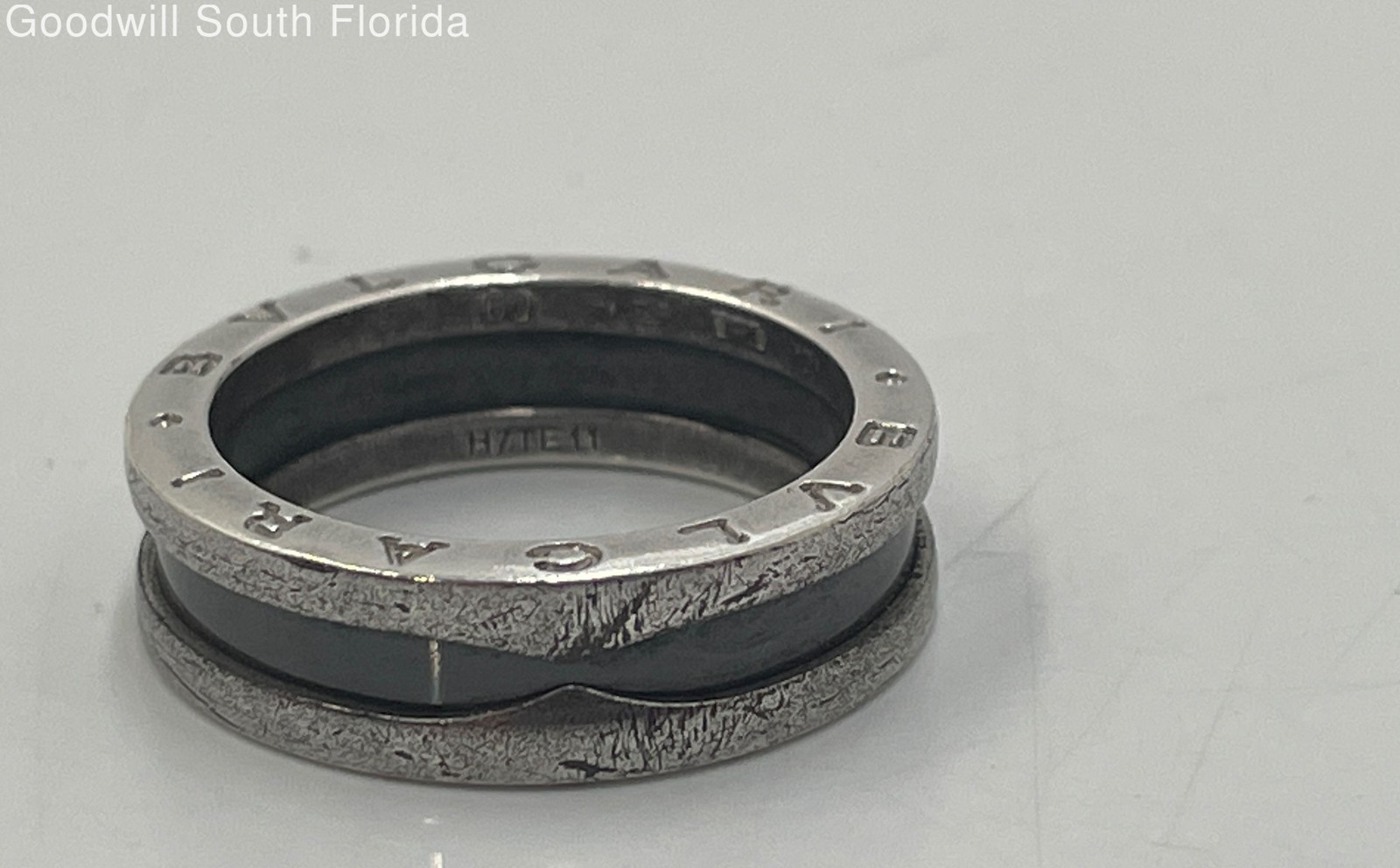 Authentic Bvlgari Men’s Silver Ring Size 9. Weight 7.0g
