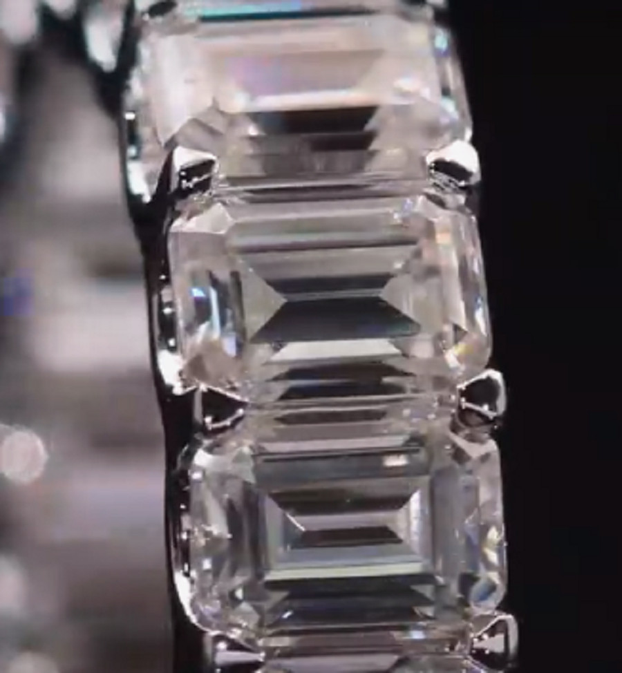 Women Eternity Band Ring 4ct Asscher Cut Sim VVS1/D Diamond 925 Sterling Silver