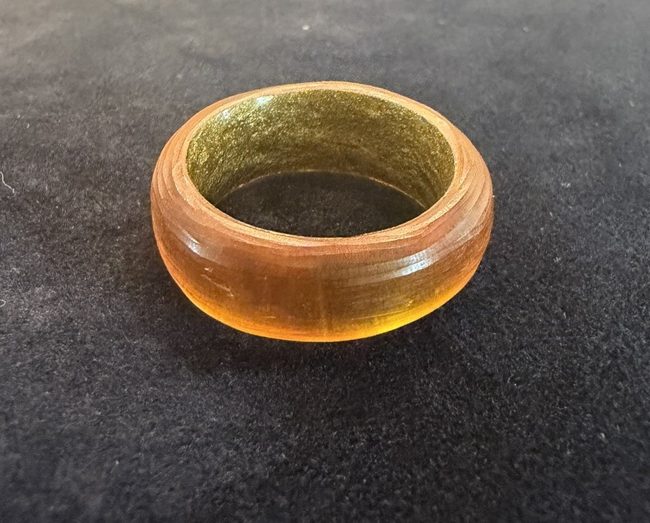 alexis bittar lucite ring Band Orange Stackable 2/3 cm Size 7.5