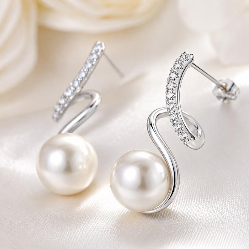 Freshwater Pearl Drop Earrings 925 Silver Gold ,white, black Pearl Earrings