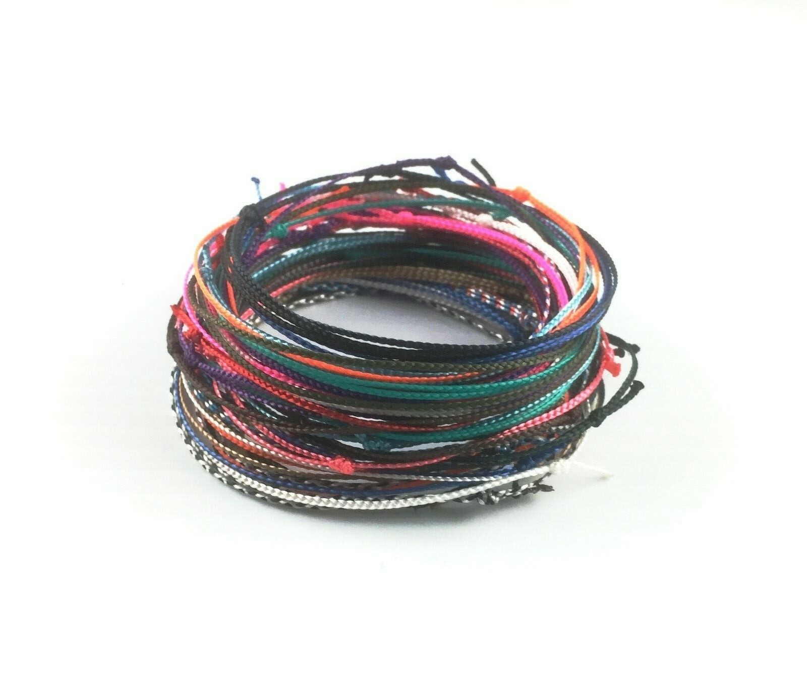 Set of 3 -Nano Cord .75 mm Bracelets Single String Surfer Knot Closing Unisex