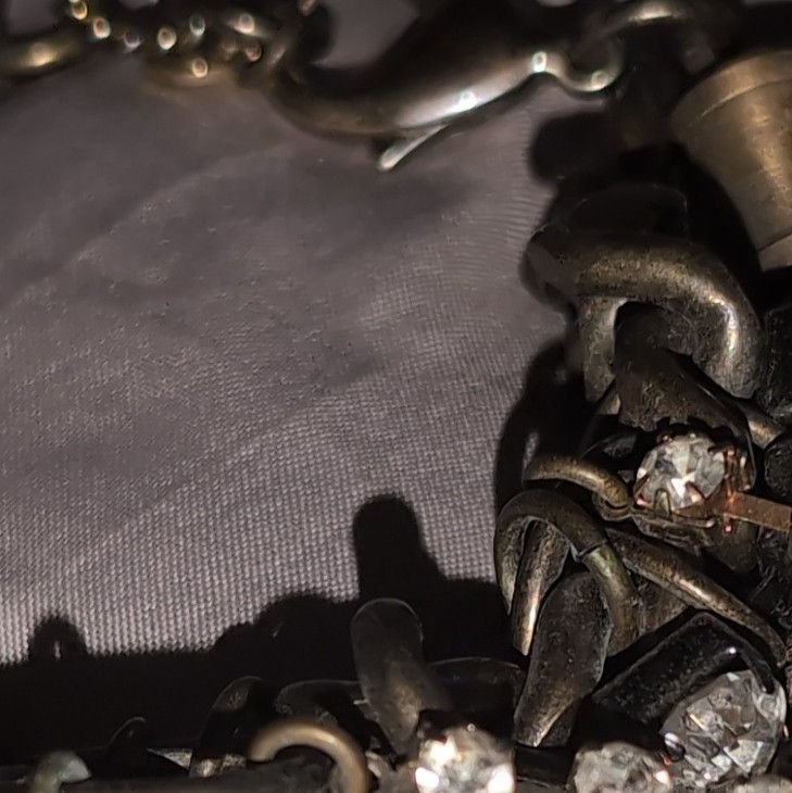 Mimco Silver-Tone Rolo Chain Charm Bracelet Clear Crystal & Pearl – RARE