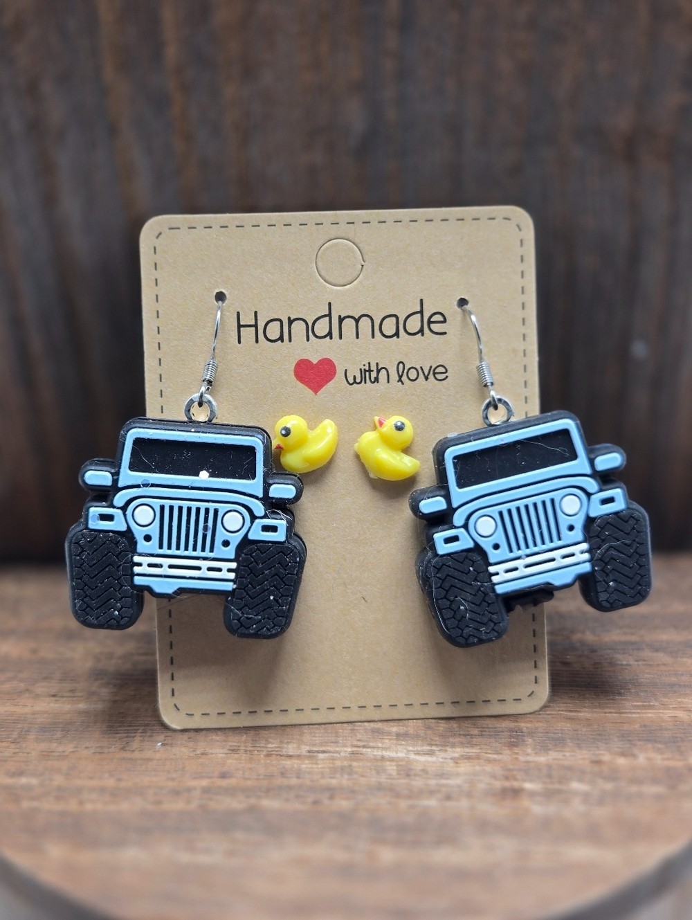 NWT Lot of 2 Jeep Duck Earrings Pierced Pale Blue Wrangler Stud Dangle Jewelry