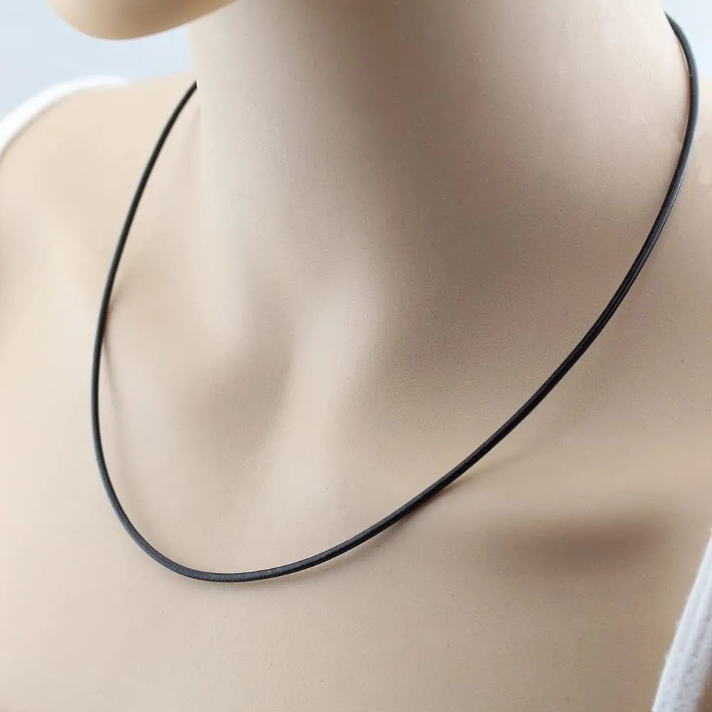 Waterproof Braided Leather Chain Cord Necklace with Stainless Steel Clasp
