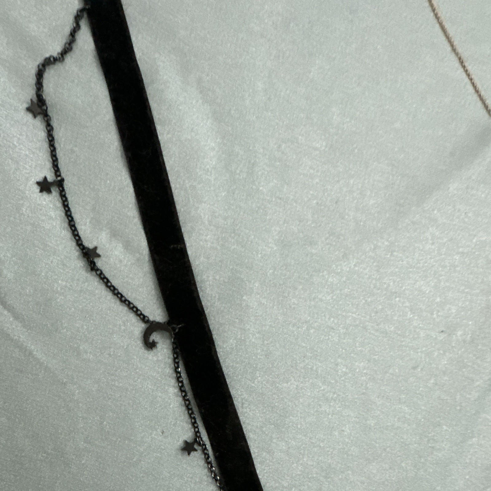 Black Velvet Celestial Choker Necklace w/ Star & Moon Charms