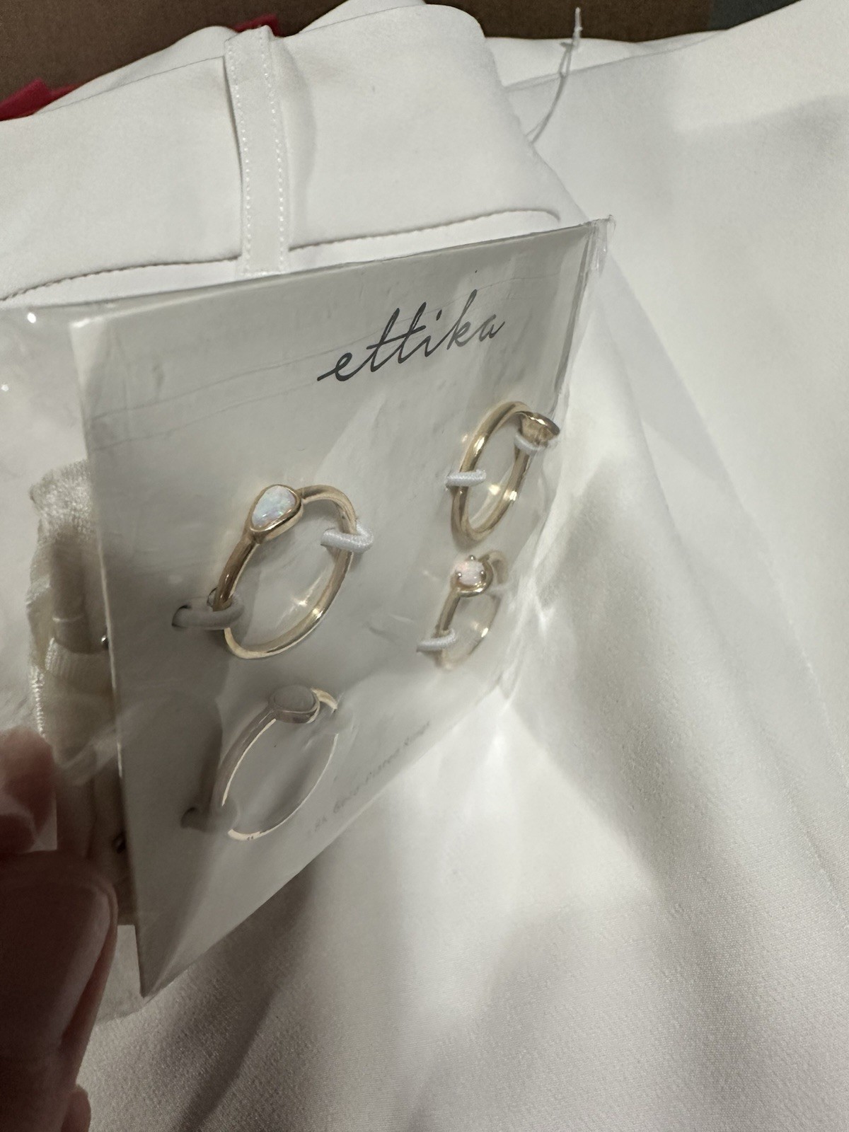 Ettika X Revolve 18 Carat Gold Plated Earrings And Rings Size 6 Gold New In Bag