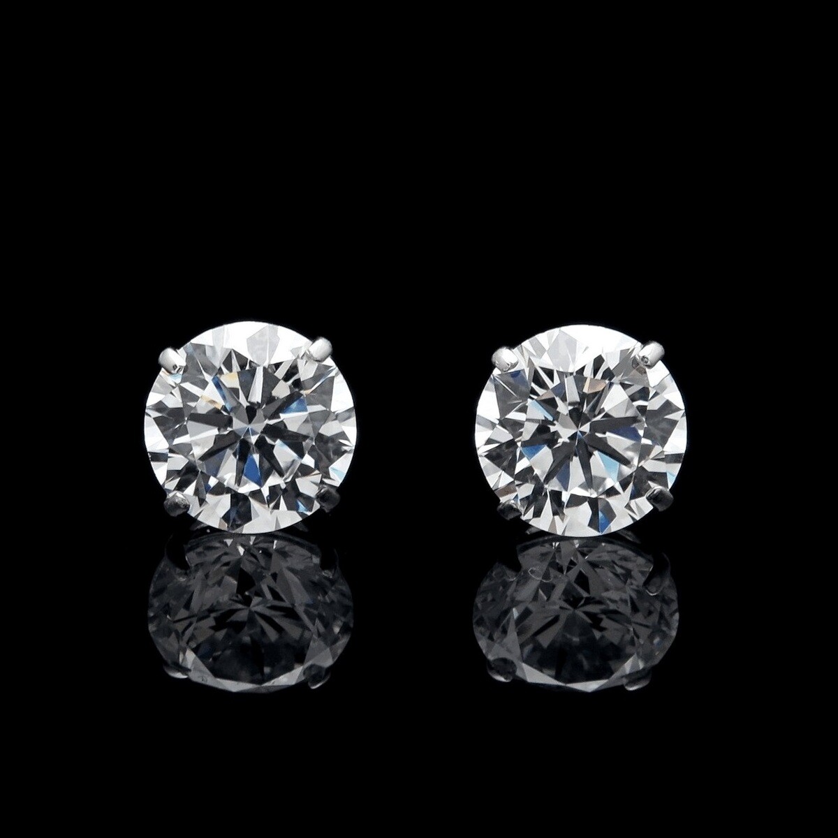 Moissanite Earrings 14K Solid White Gold Solitaire Studs 4mm-10mm(0.50ct-8.00ct)
