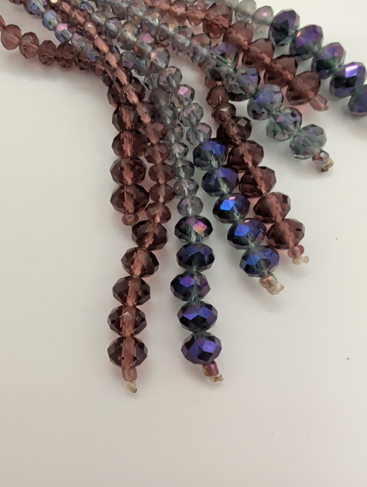 Boho Whimsigoth Glass Seed Bead Tassel Necklace 23inches Long
