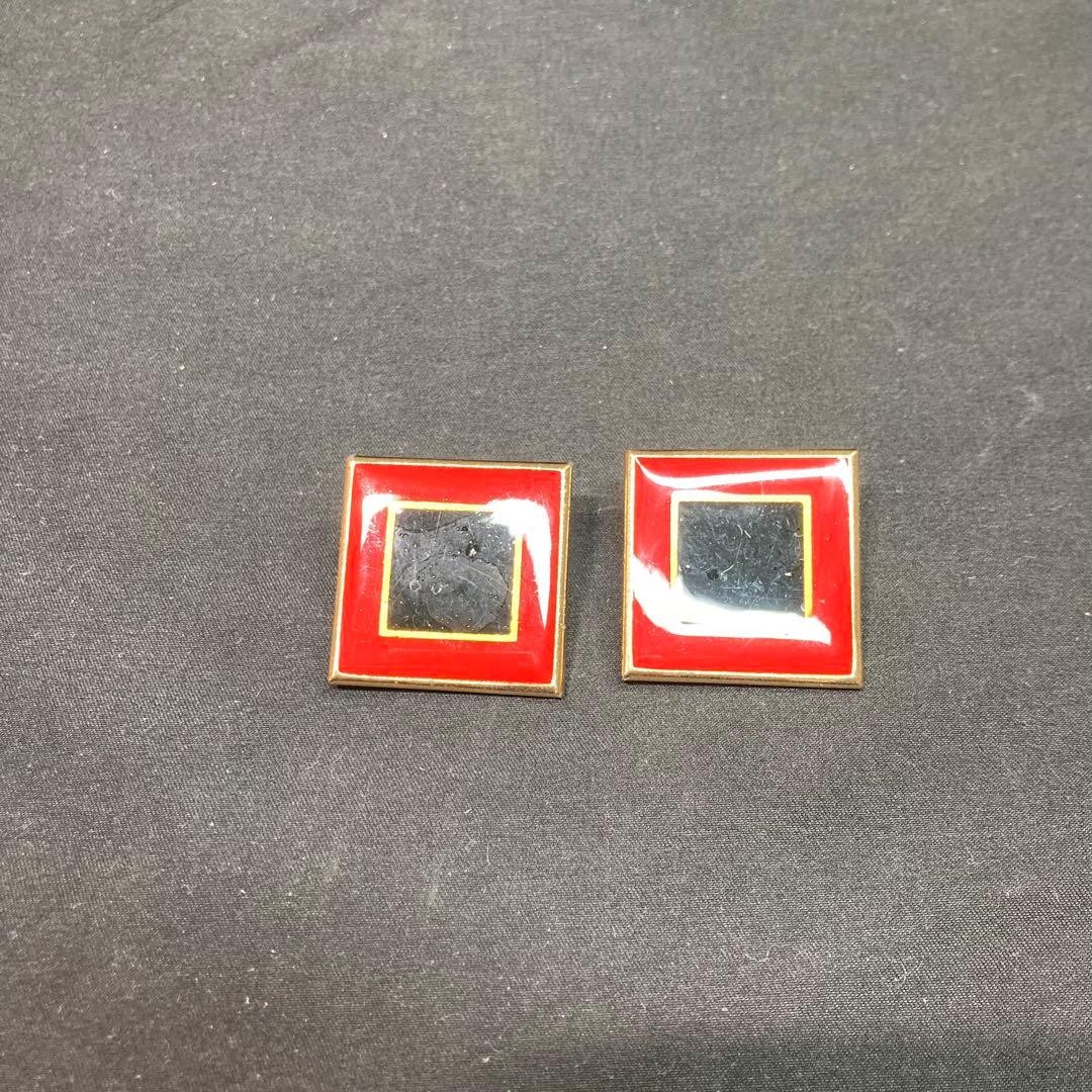 YSL Yves Saint Laurent Square Gold Tone Earrings 3.1cm Vintage Rare