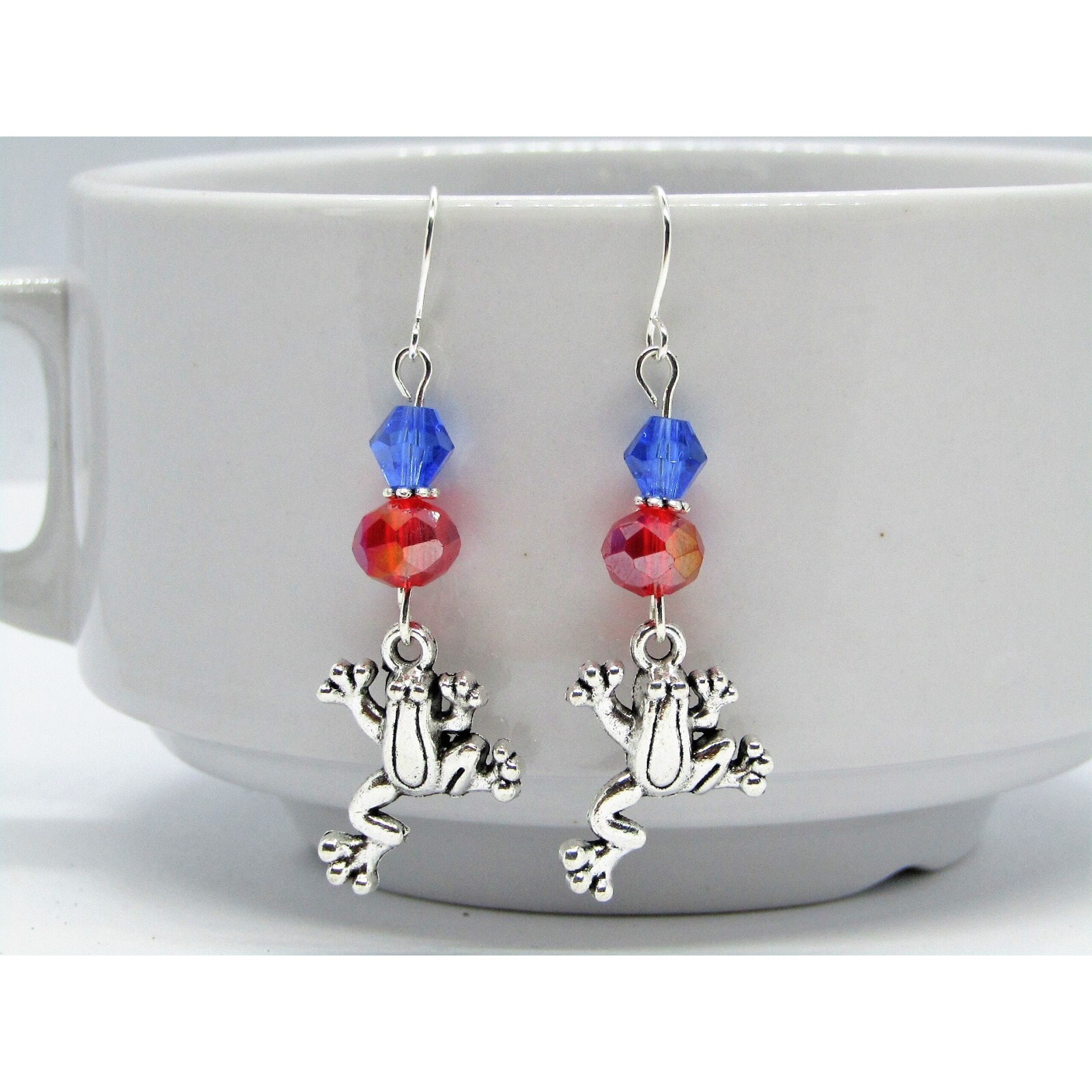 Frog Charm Dangle Earrings Handmade Earrings Gift For Her Minimalist Jewelry