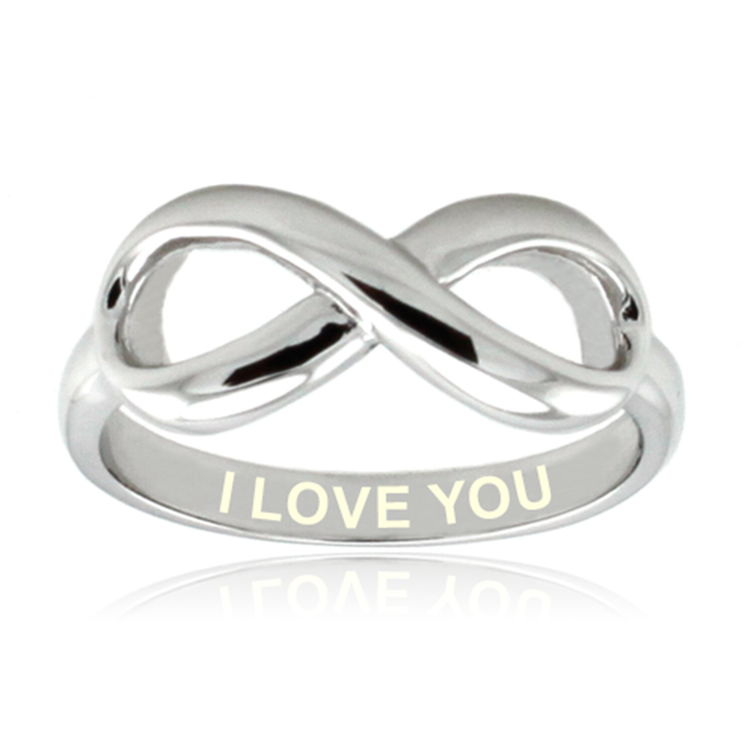 Sterling Silver 925 “I Love You” Infinity Ring
