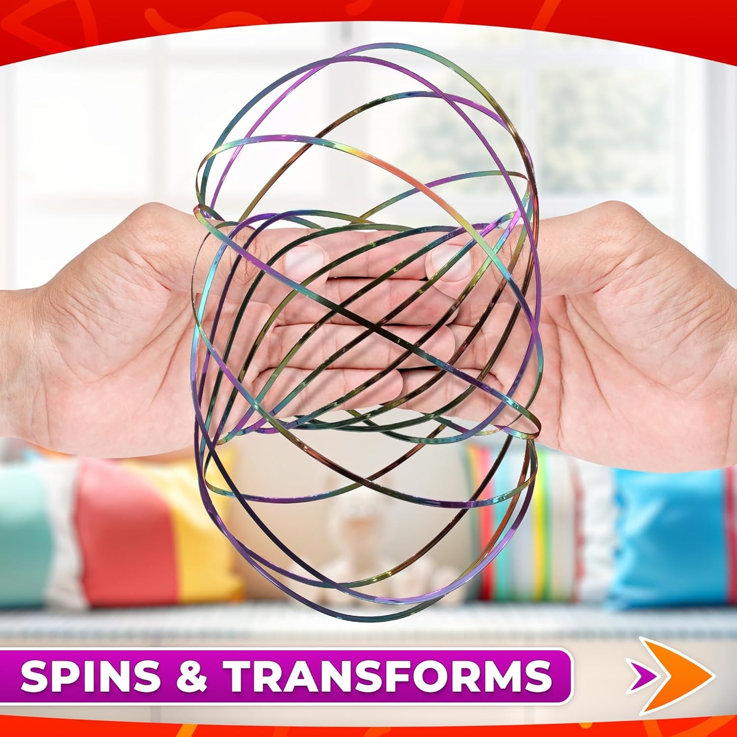 Flow Ring Spinner Stainless Steel Infinity Loop Color Changing Geometric Spin