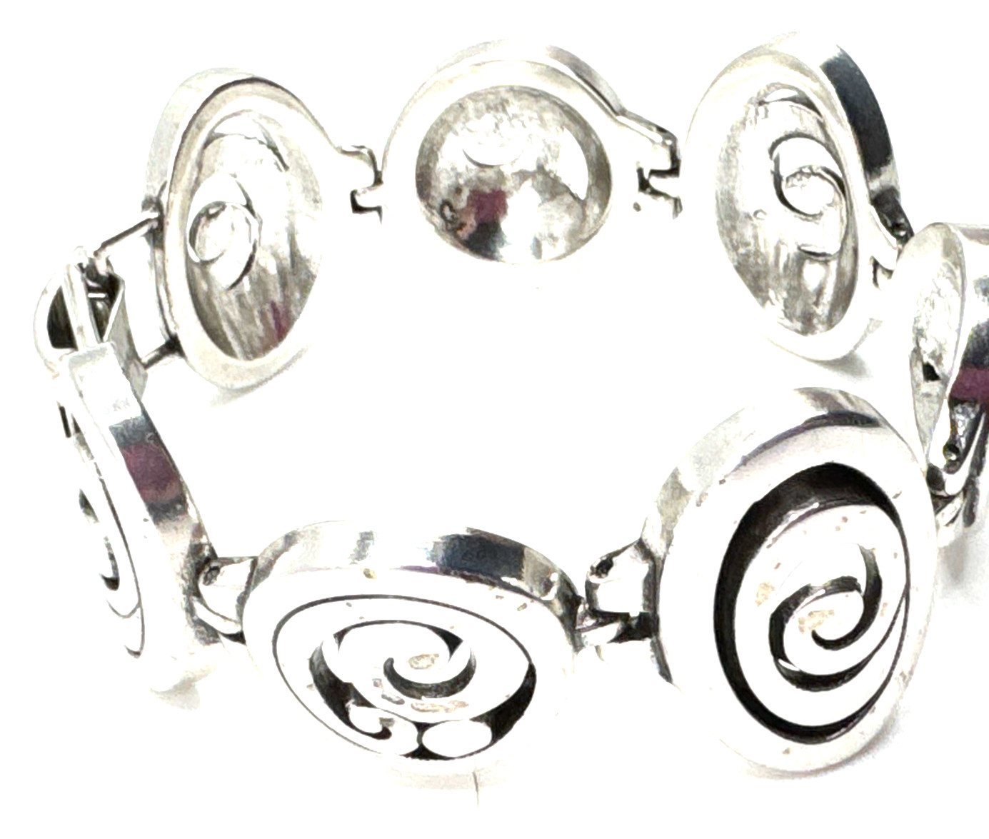 Brighton Contempo Chunky Spirals Linked Silver Bracelet 7.5 Inches