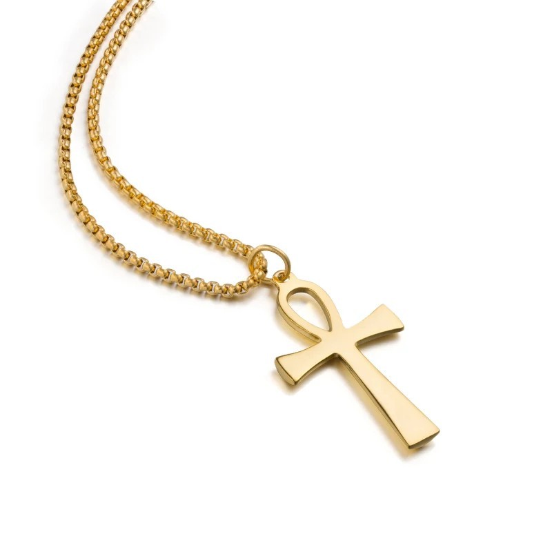 Ancient Egyptian Ankh Key of Life Necklace Stainless Steel Protection Amulet
