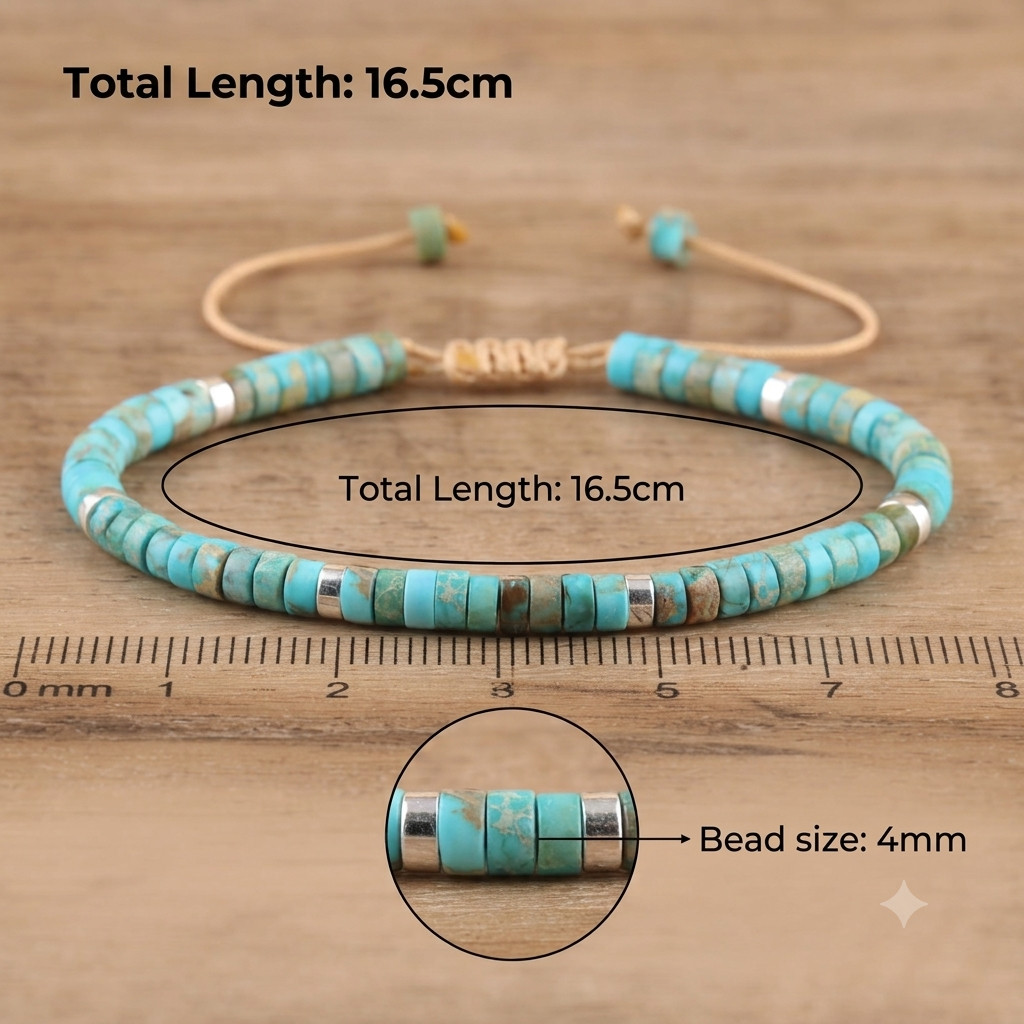 Natural Blue Emperor Stone Beaded Bracelet Adjustable Woven Rope Bracelet Gift