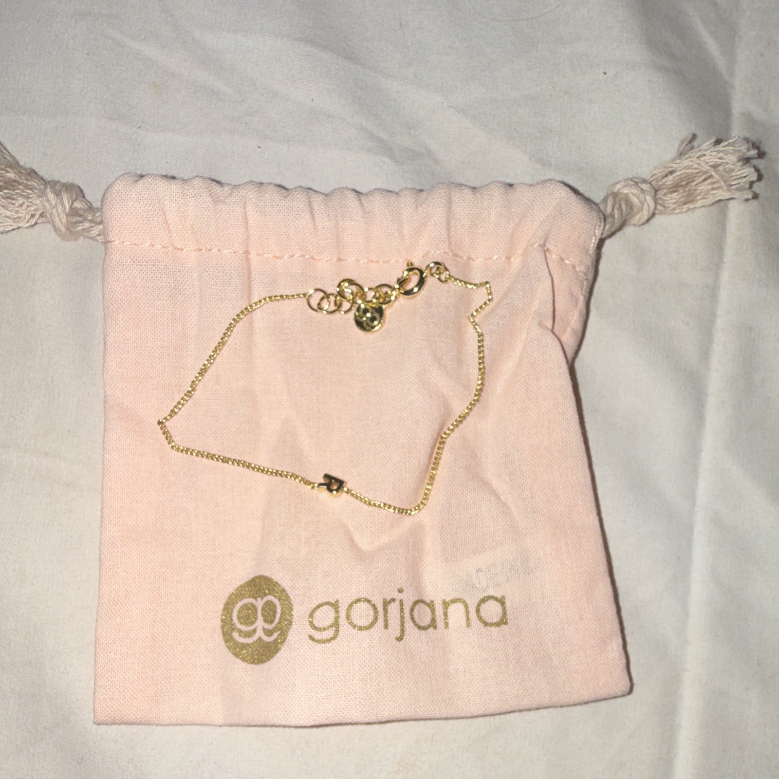 Gorjana Gold Tone Adjustable Box Chain Bracelet, Lobster Clasp Closure