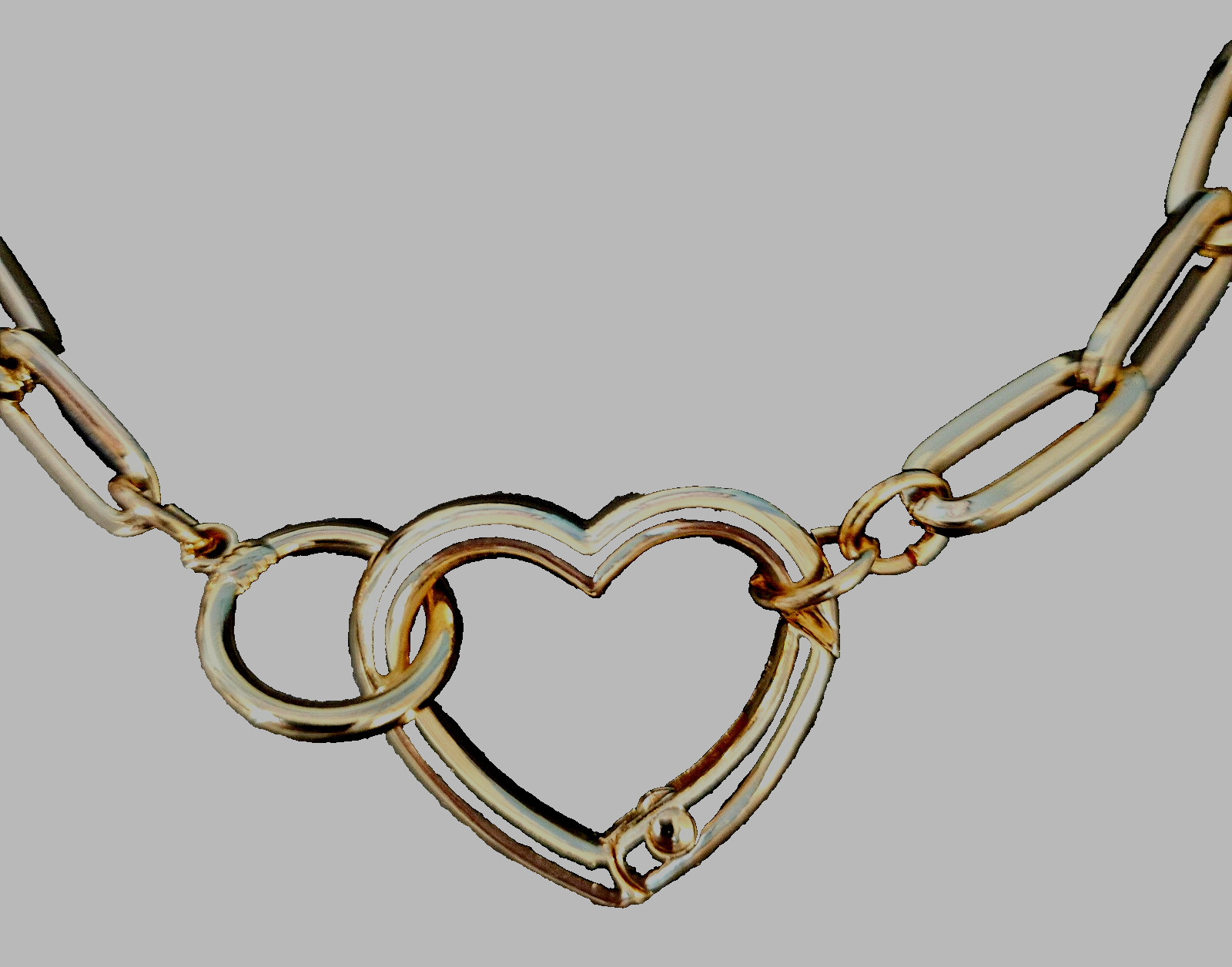Park Lane Romance Open Heart Necklace that opens on a Chunky Paperclip Chain
