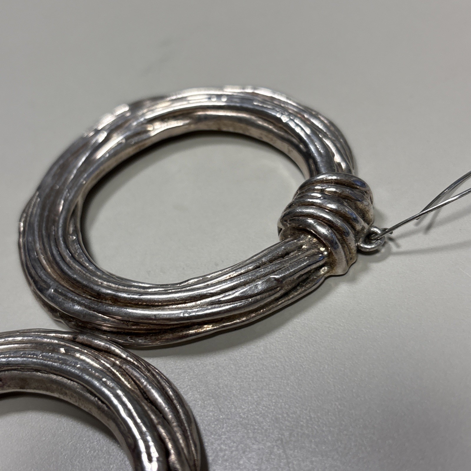 Israel Sterling Silver 925 Earrings; 28grams; Multistrand Nest Design