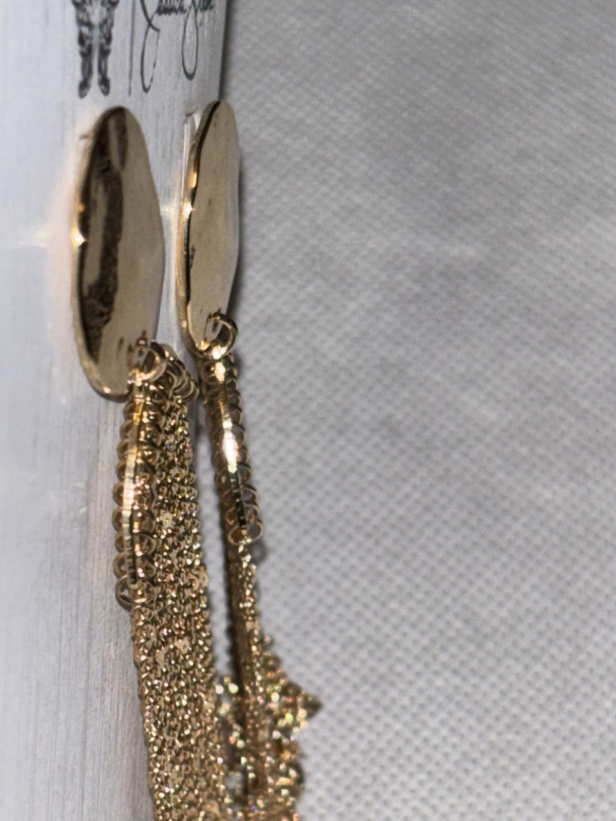 Jessica Simpson Hypo-Allergenic Tassel Dangle Earrings Gold Tone Metal