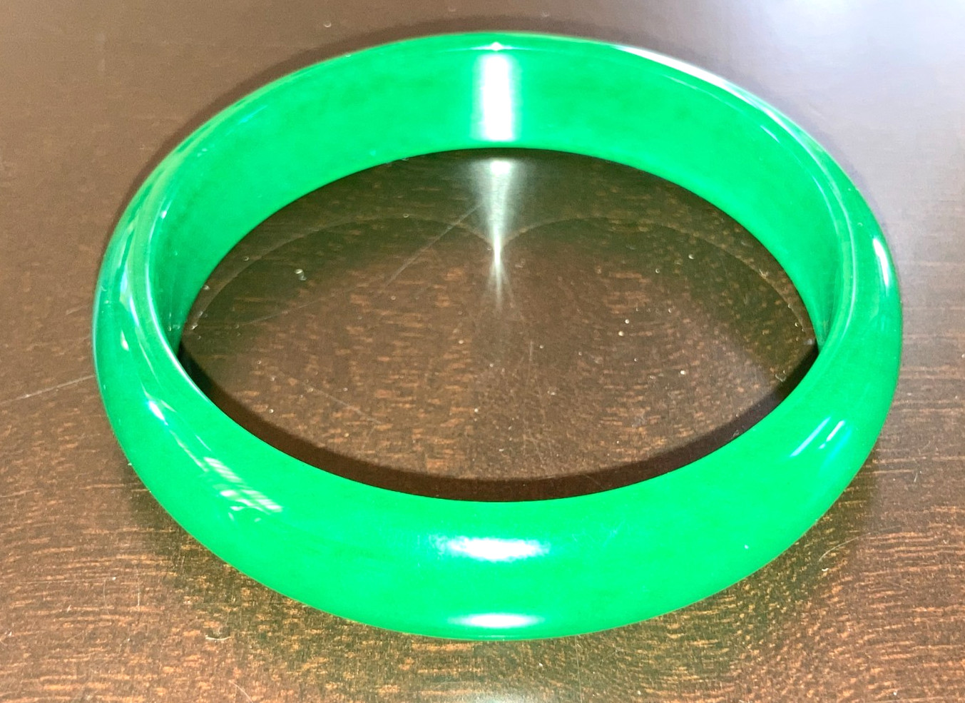 TREATED GREEN JADE JADEITE JEMSTONE BANGLE JEWELRY BRACELET