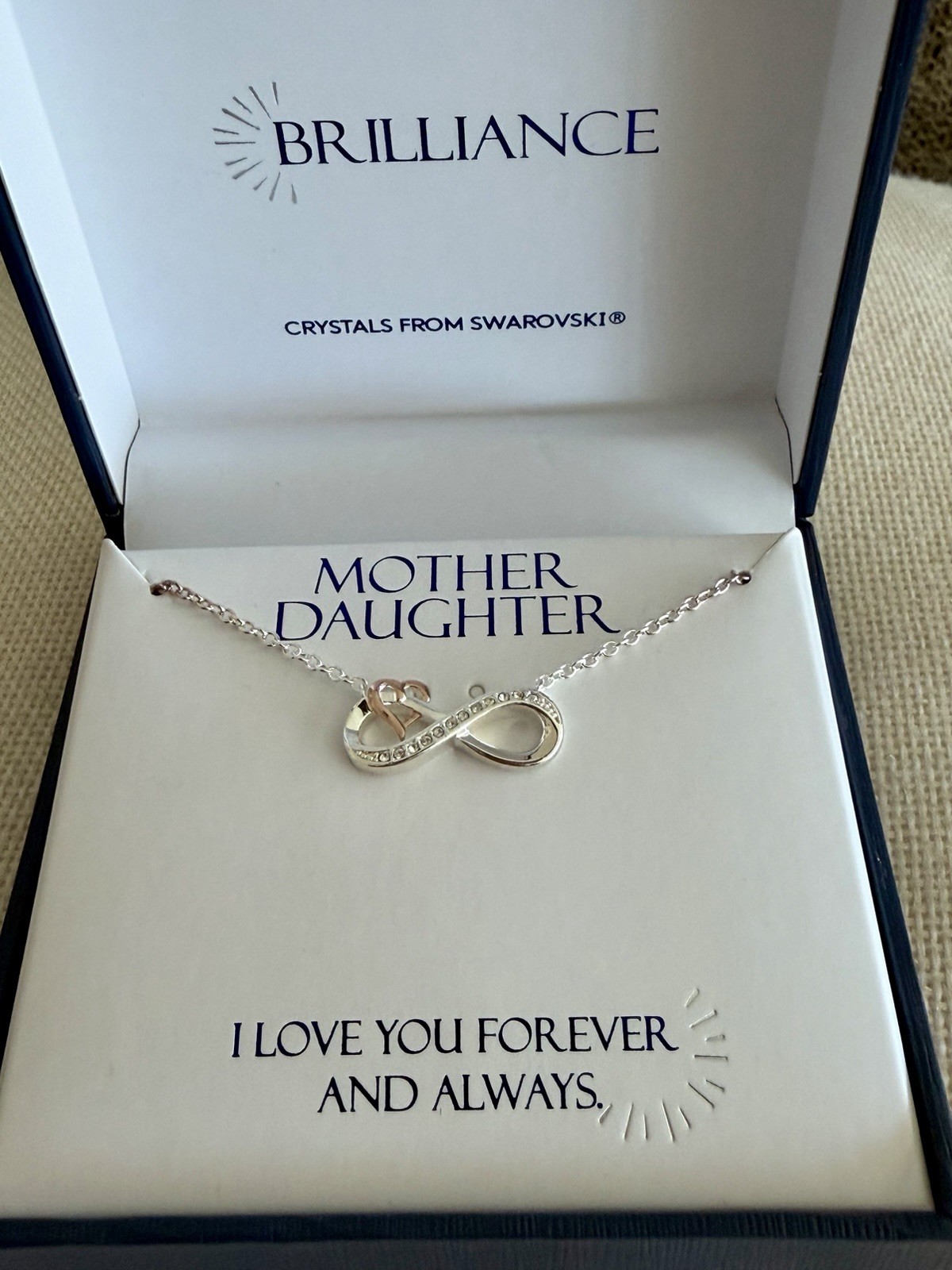 Brilliance Mother Daughter Infinity Necklace Crystals From Swarovski