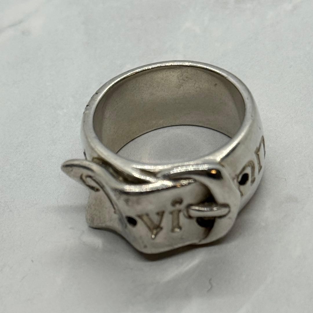 Vivienne Westwood BELT ring, rare, Early, perforated, silver, M, Made in Italy