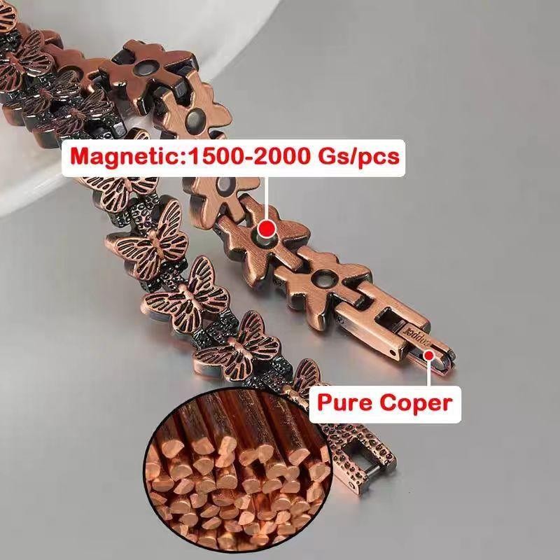 99% Pure Copper Magnetic Bracelet Arthritis Relief Adjustable w/ Tool & Box