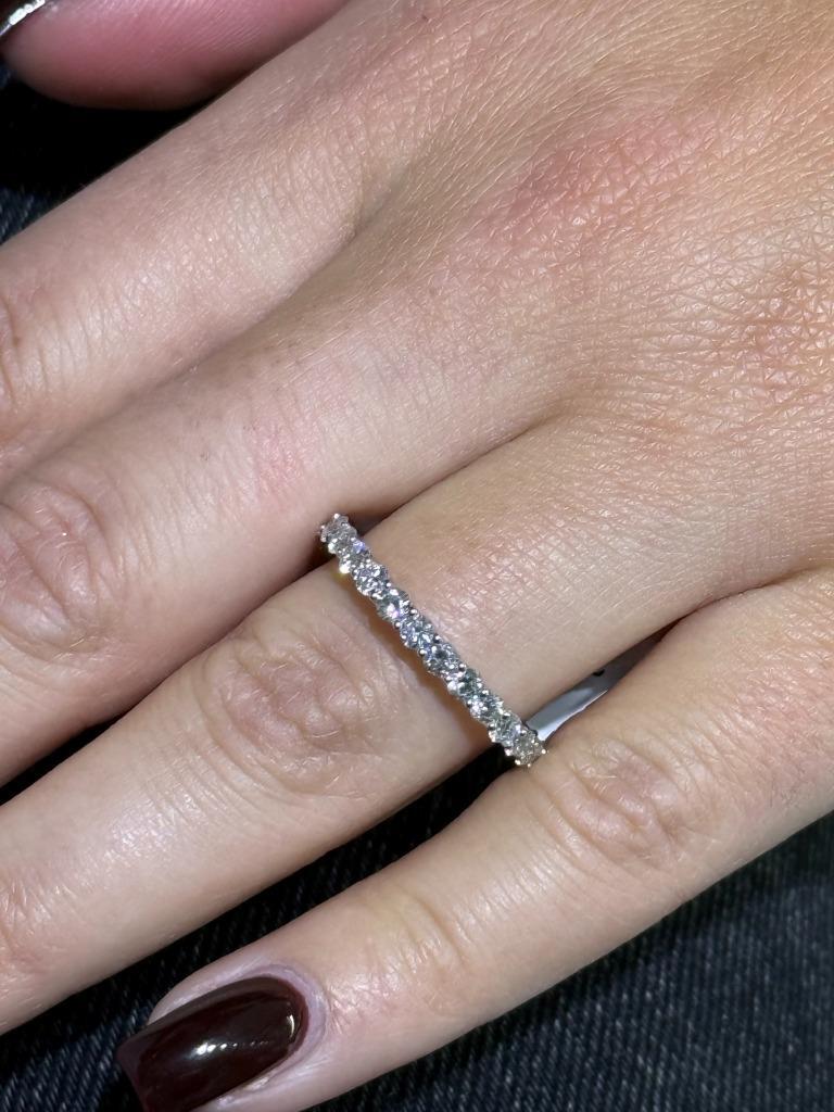 14k White Gold 1.62ct Lab Grown D/E VVS1 Classic Design Eternity Band Ring Sz 8