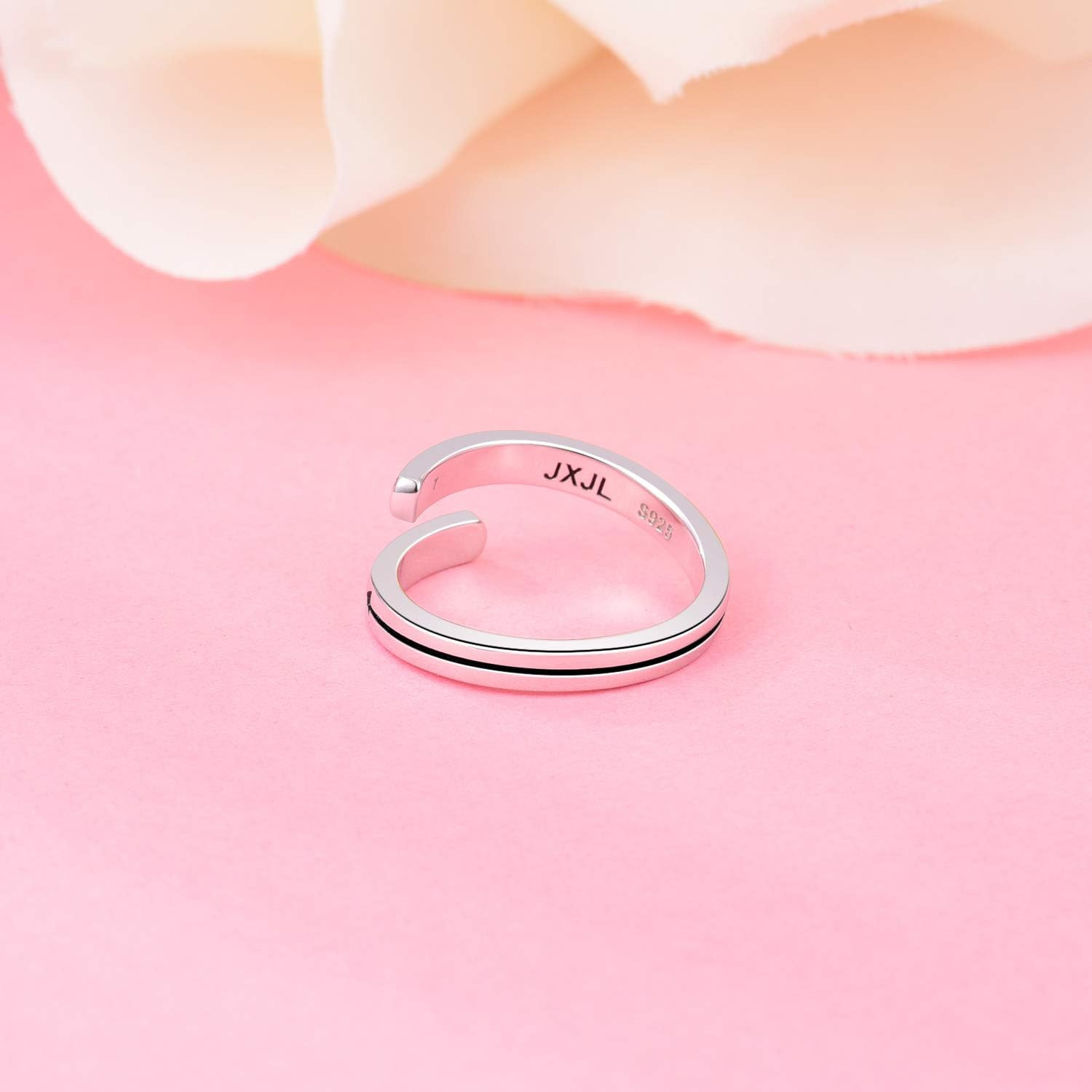 Silver Adjustable Ring Inspirational Jewelry S925 Sterling Wrap Open Ring for Wo