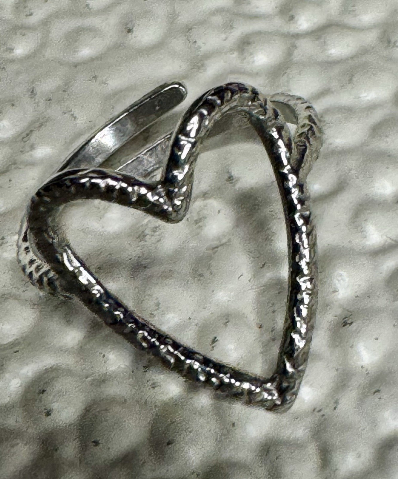 Plunder Silver Adjustable Heart Ring One Size New Without Tags