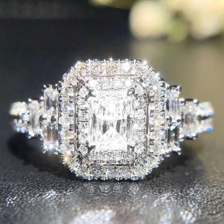 Gorgeous Women Jewelry 925 Silver Ring Cubic Zircon Engagement Gift Sz 6-10